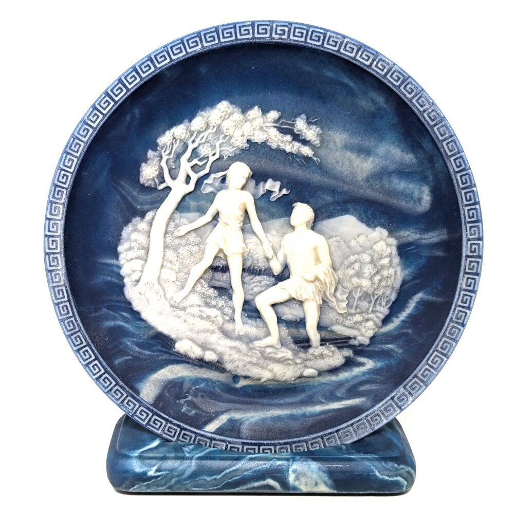 Incolay Lapis Blue Brunettin THE VOYAGE OF ULYSSES Land Phaeacians Plate stand